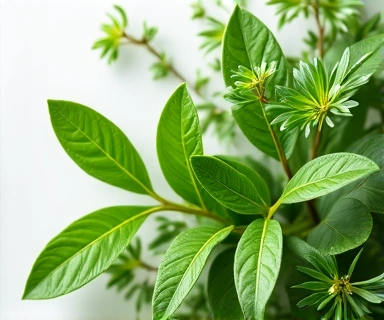 Hojas verdes que simbolizan ingredientes naturales de alta calidad.