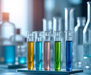 Tubos de ensayo y equipos de laboratorio en un entorno científico, representando investigación.